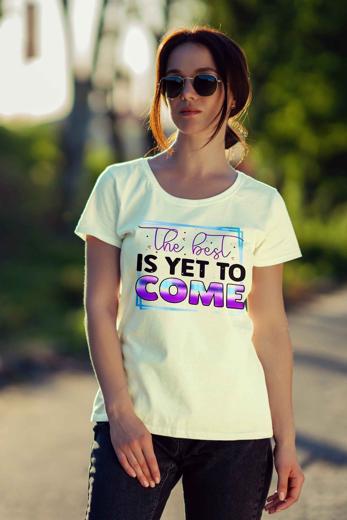 Chic Design The Best Is Yet To Come Inspirational Print T-Shirt