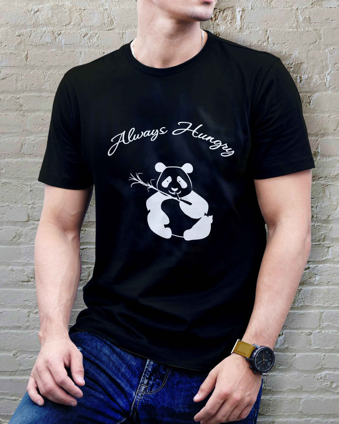 Graphic Panda Tee  Always Hungry T-Shirt Unisex Cotton Tee  Casual Everyday Style - urban360