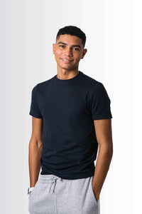 8 Pcs Men T-Shirt Cotton And Polyester Blend, Multiple Colors (sports grey, Navy, Red, Charcoal)