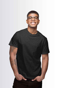 8 Pcs Men T-Shirt Cotton And Polyester Blend, Multiple Colors (sports grey, Navy, Red, Charcoal)