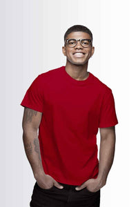 8 Pcs Men T-Shirt Cotton And Polyester Blend, Multiple Colors (sports grey, Navy, Red, Charcoal)